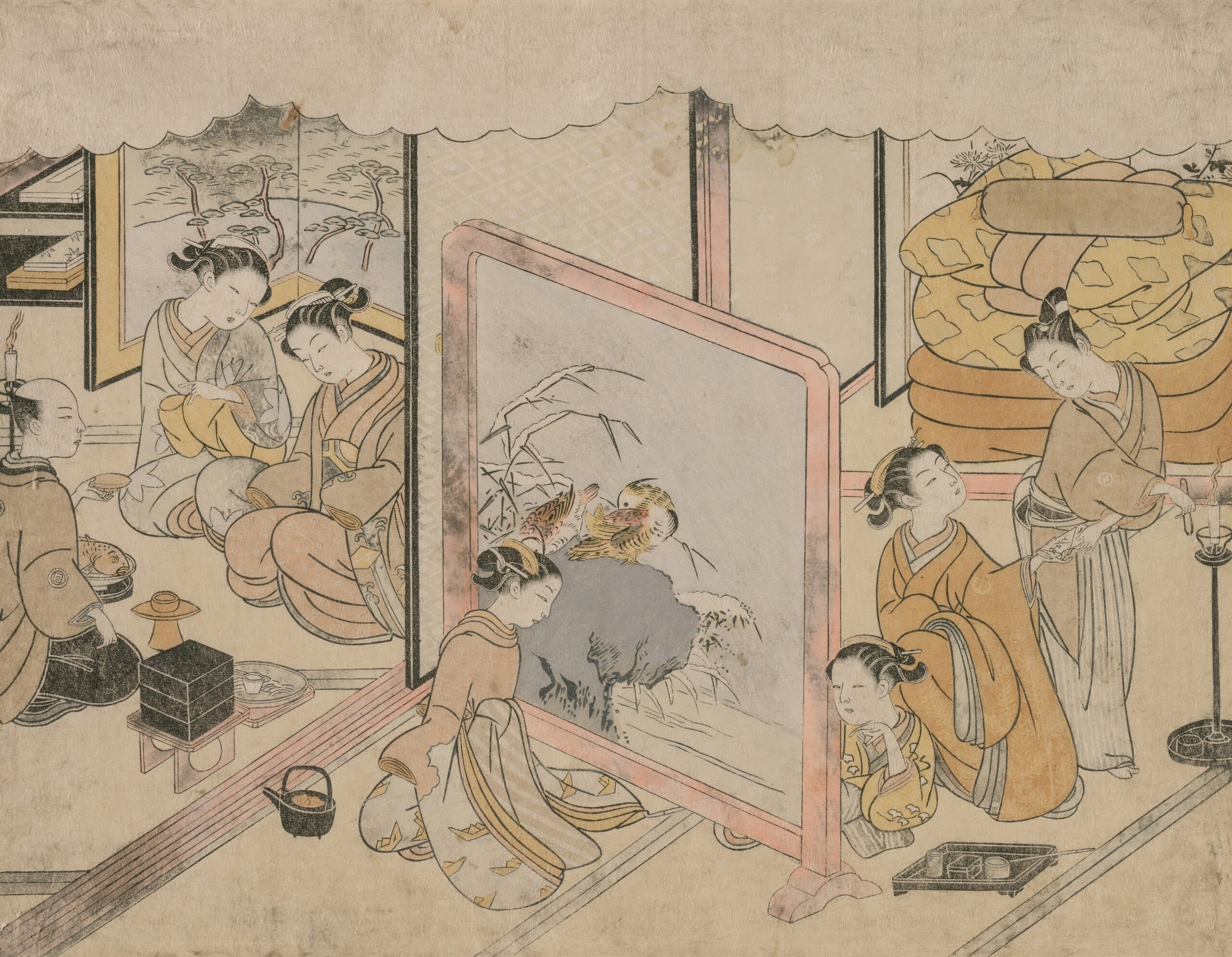 Illustration showing people balancing work, family, and hobbies